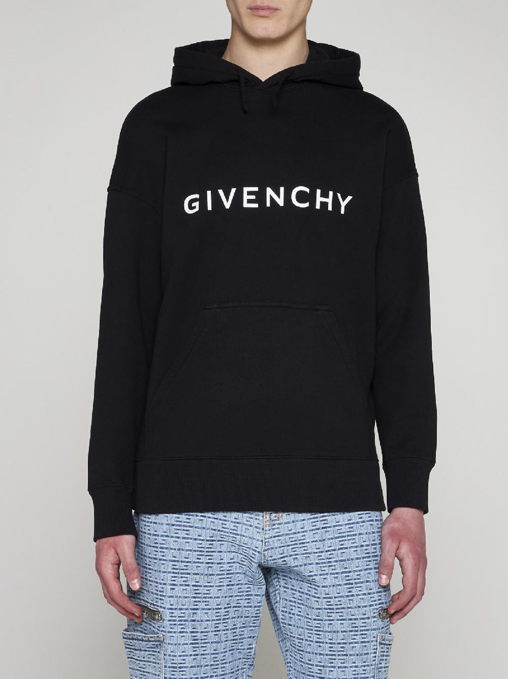 GIVENCHY Felpa in cotone con cappuccio e logo Italy