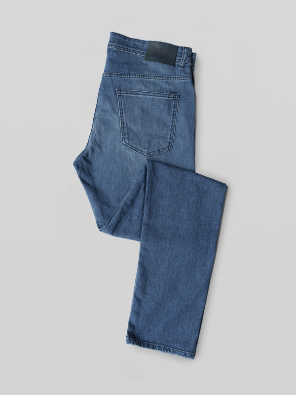 Rota Sport Summer Blue denim cotton 5 pockets trousers Vendite Flash