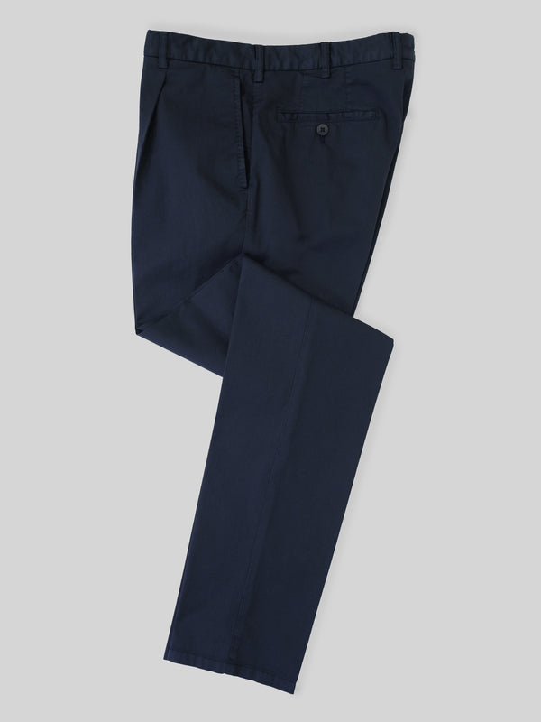Rota Sport Summer Dark blue cotton supima sport trousers 1 pleat Prezzo Ridotto