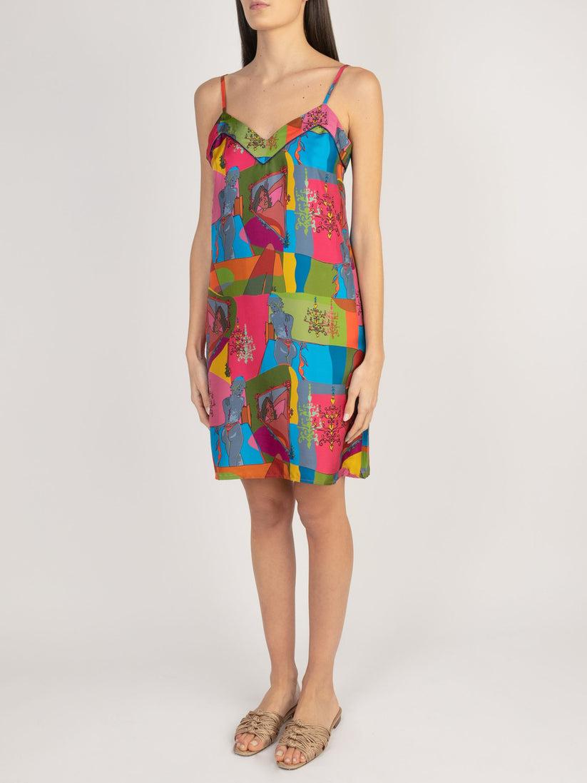 Sans Tabù Slipdress pura seta “Specchio delle mie brame" - Dark Rose Presa