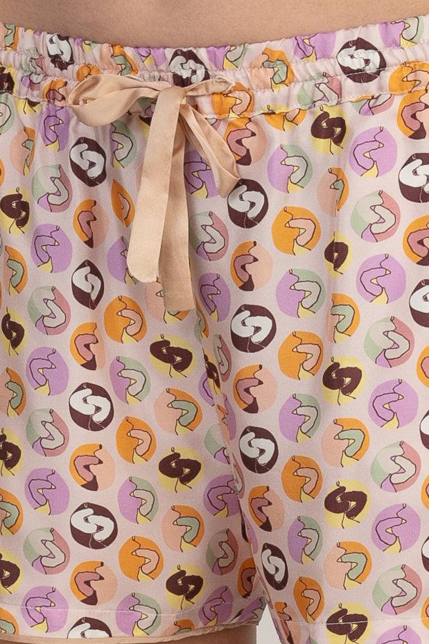 Sans Tabù Pantaloncini corti pura seta “Il bacio” - Nude Nuova