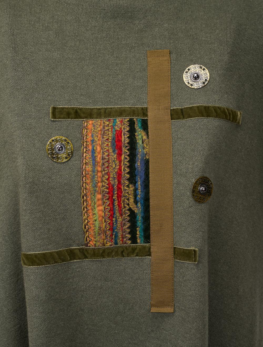 Save The Queen Maglia poncho verde salvia in viscosa con applicazioni Negozio