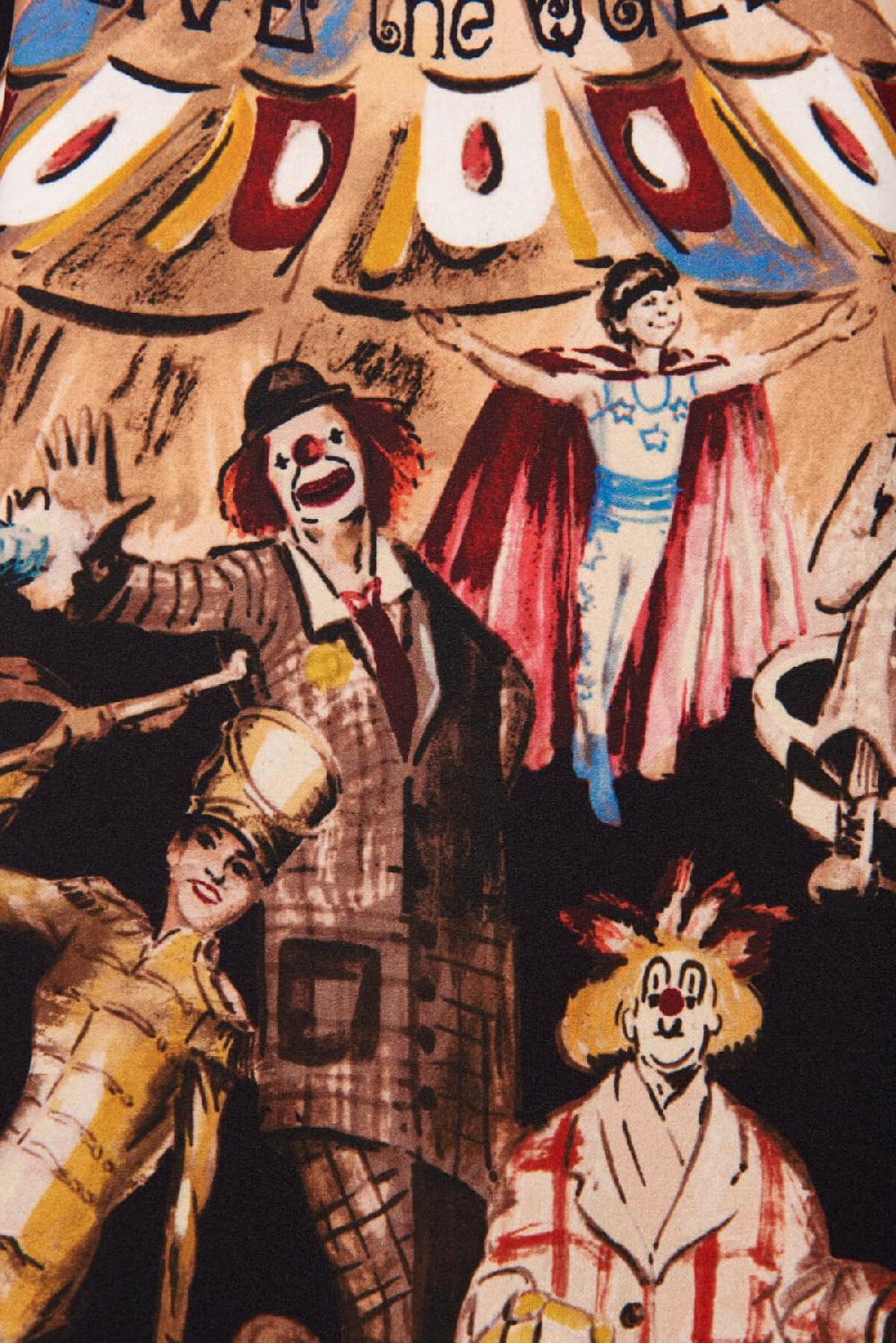 Save The Queen Vestito corto con stampa dedicata al Circo In Vendita