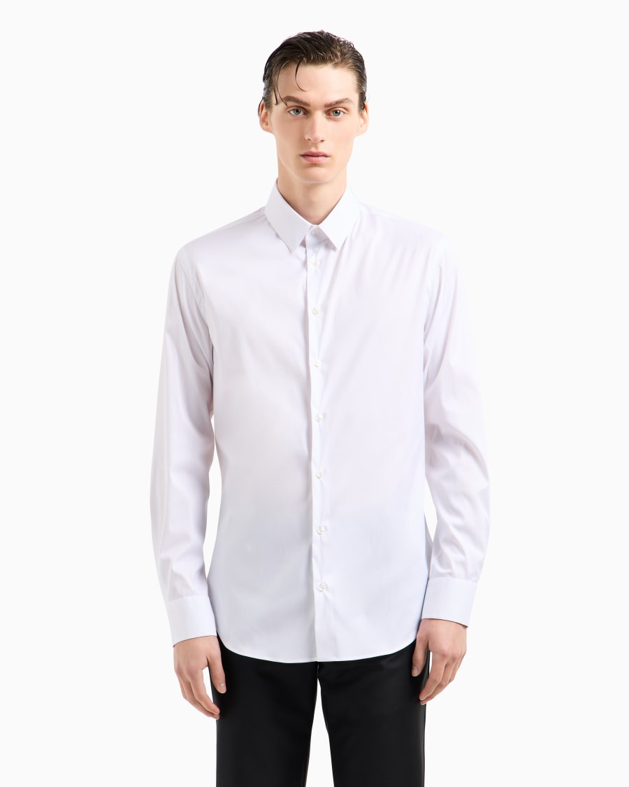 The world of armani CAMICIA IN TESSUTO STRETCH CON COLLO CLASSICO CON STECCHE Novità