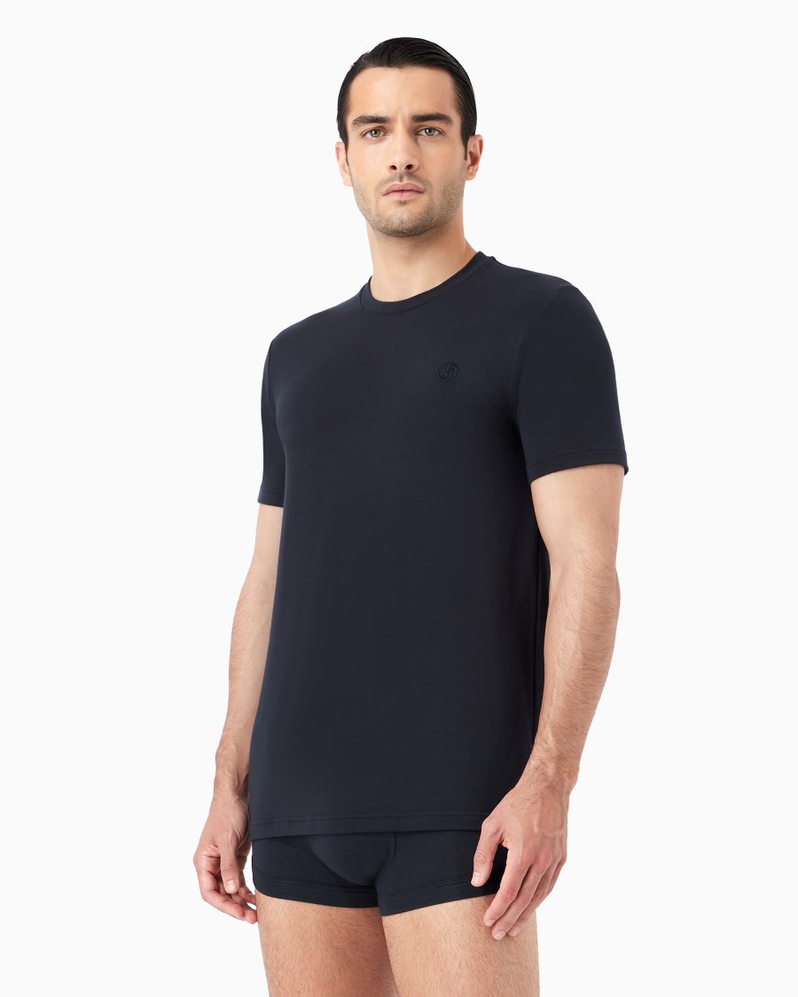 The world of armani T-SHIRT LOUNGEWEAR A MANICA CORTA IN JERSEY STRETCH Italy