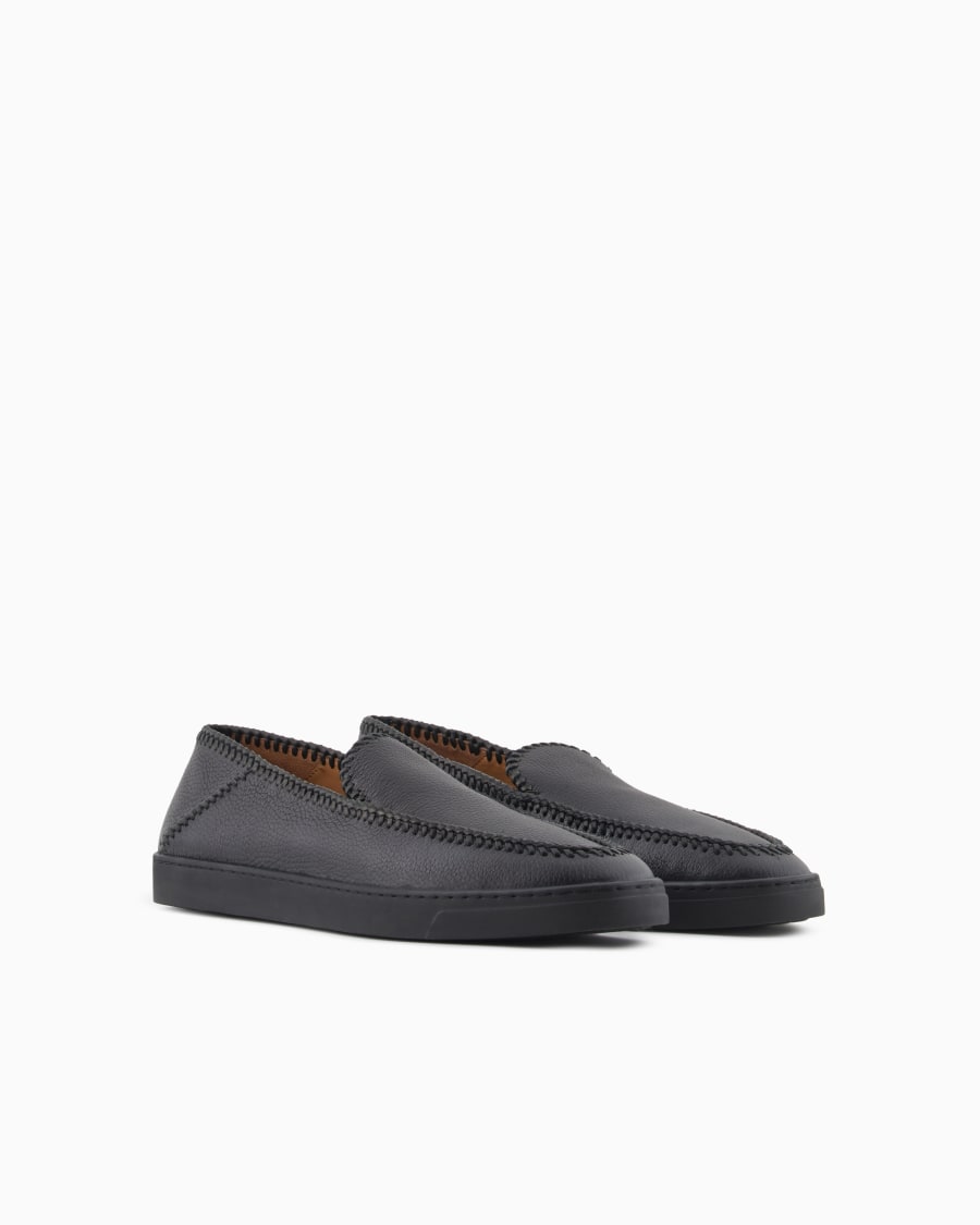 The world of armani GALLERIA 3 SLIP-ON IN CERVO CON INFILATURE Qualità Garantita