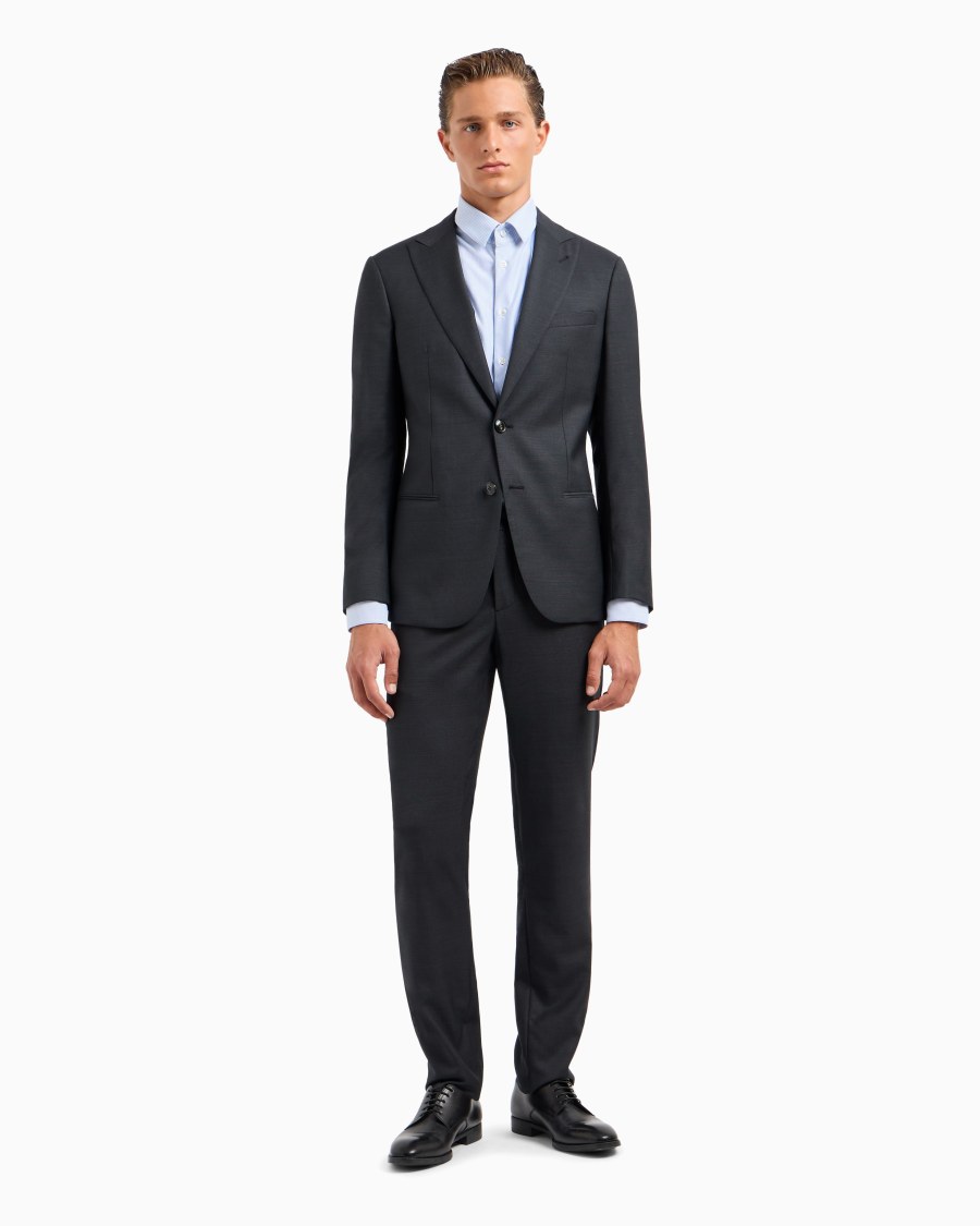 The world of armani ABITO LINEA SOHO MONOPETTO IN LANA VERGINE PUNTO SPILLO Presa