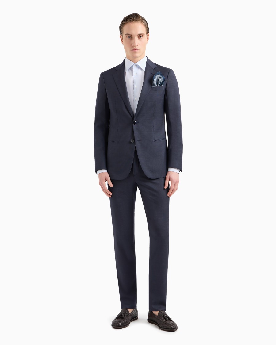The world of armani CAMICIA REGULAR FIT IN COTONE MICROARMATURATO Negozio