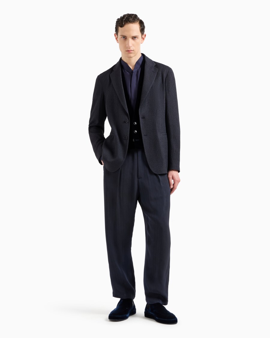 The world of armani GIACCA MONOPETTO IN MISTO CUPRO EFFETTO MESH Moda