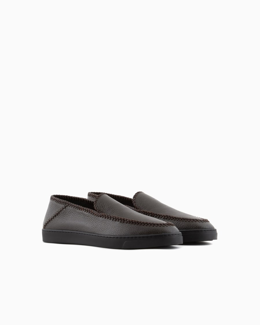 The world of armani GALLERIA 3 SLIP-ON IN CERVO CON INFILATURE 2025