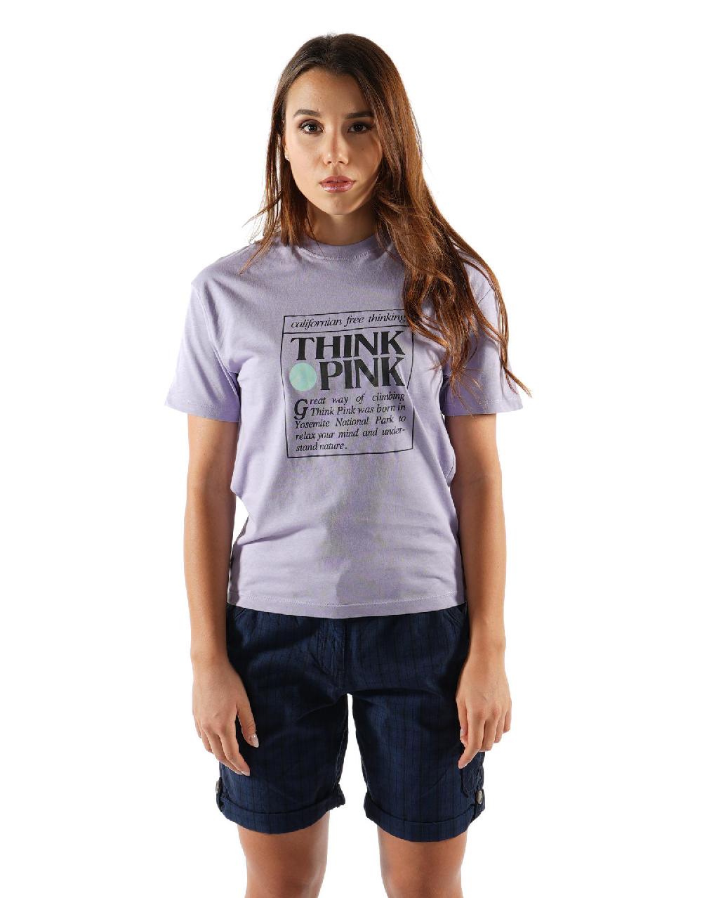 Think Pink T-shirt Donna Logo manica corta ss2200 In Saldo