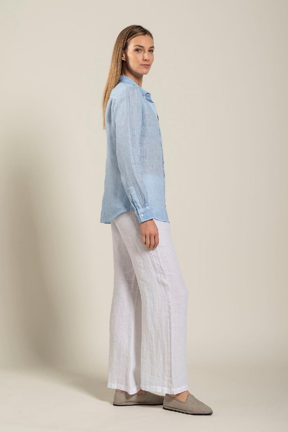 120% Lino Long Sleeve Woman Shirt Qualità Garantita
