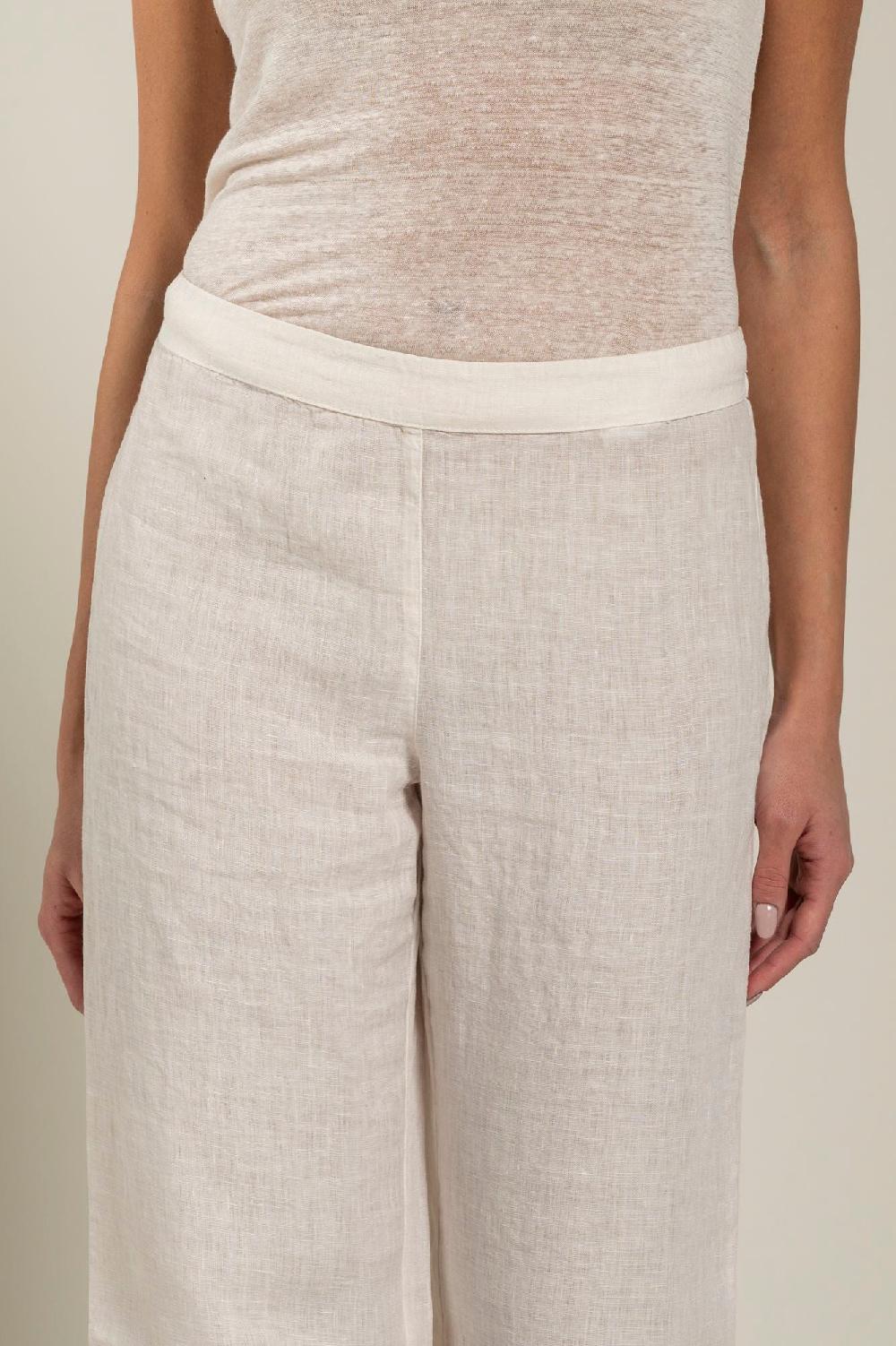 120% Lino Woman Pant High-Waisted Economico