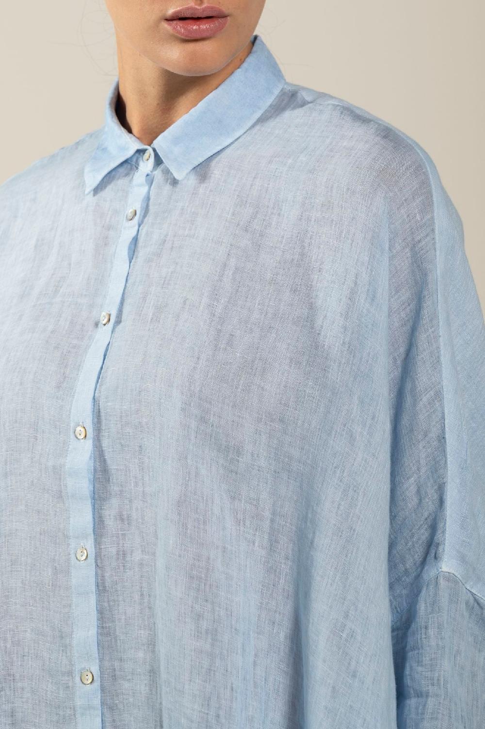 120% Lino Oversized Long Shirt Hotsell