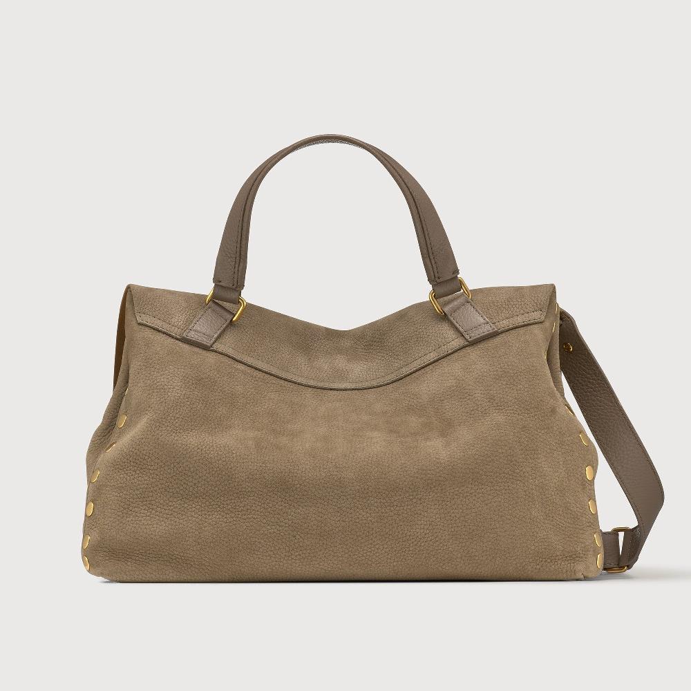 Zanellato BORSA POSTINA® MEDIUM IN PELLE NABUK GREY VOLTOLINA | Zanellato Spedizione Gratuita