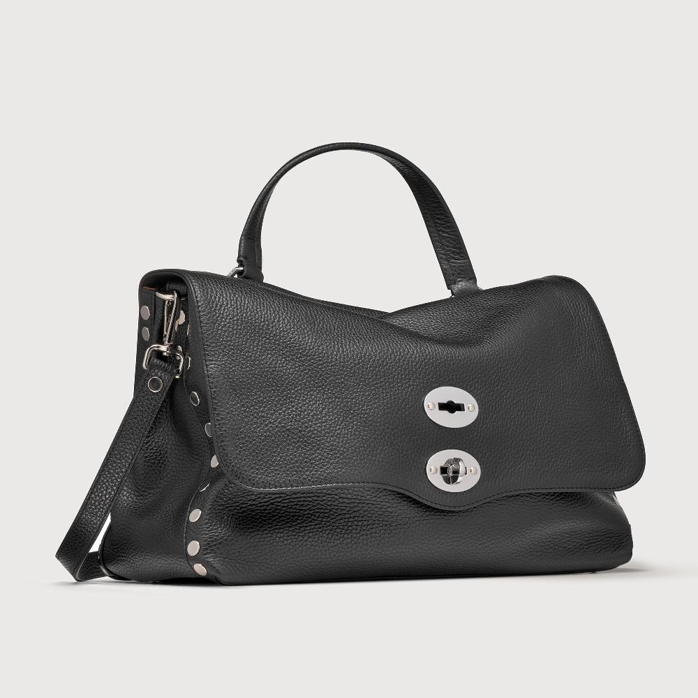 Zanellato BORSA POSTINA® MEDIUM IN PELLE MARTELLATA BLACK NERO | Zanellato Vendite Flash