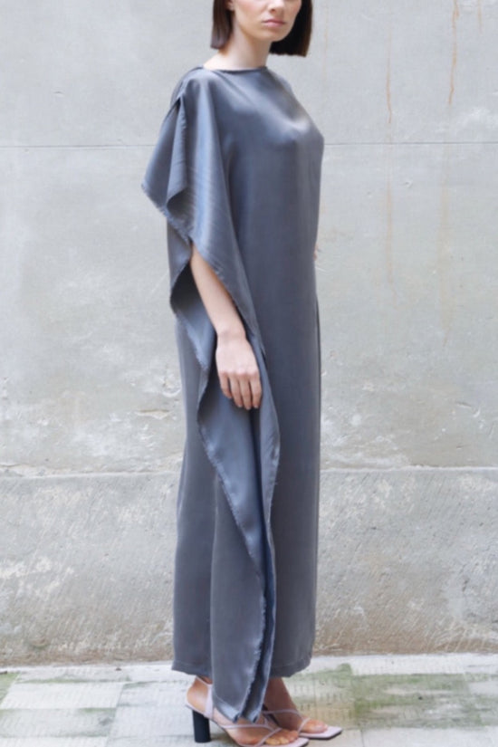 ﻿Zerobarracento Sleeveless Bemberg Draped Maxi Dress In Saldo