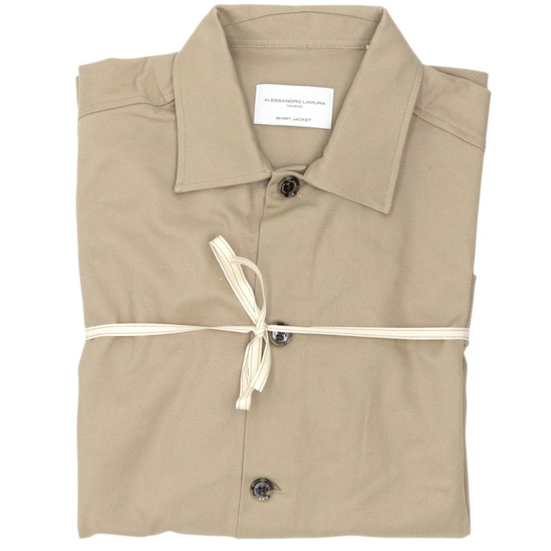 Alessandro Lamura Camicia Overshirt Beige Tinta Unita Affare Del Giorno